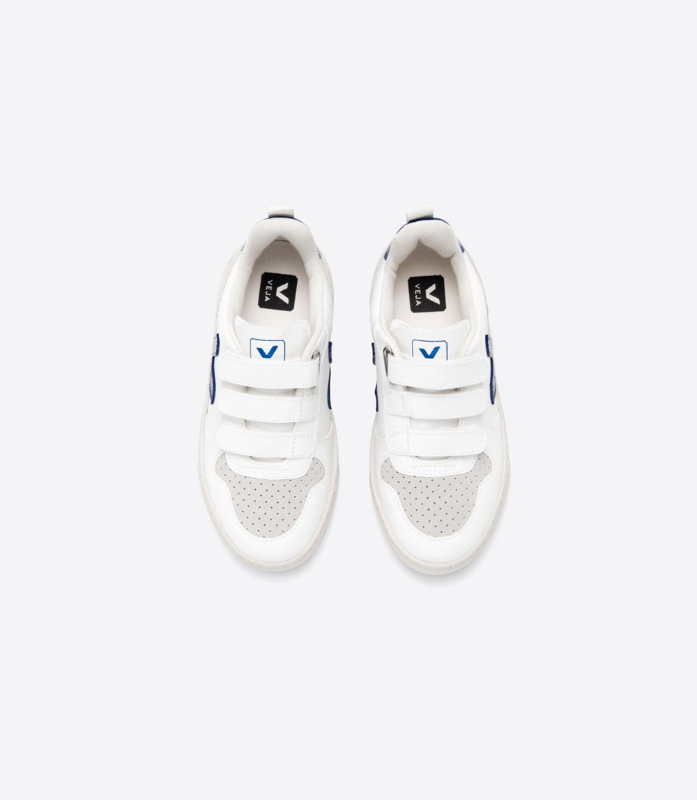 Tenis Veja Niños - V-10 Velcro Cwl - Blancos/Azules - 358HKGXWP